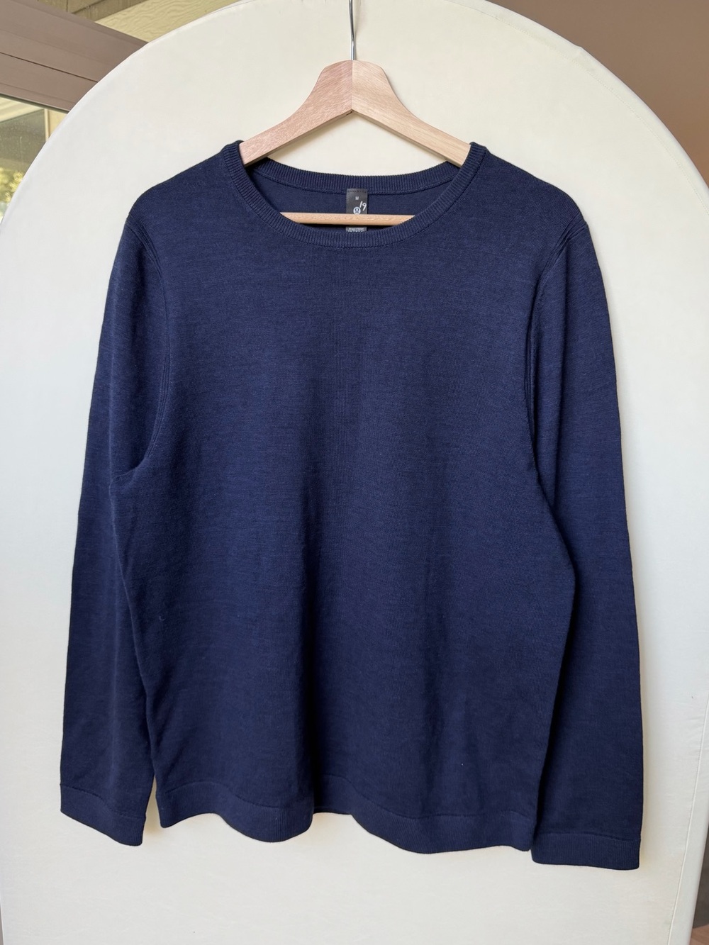 Lululemon Men's New Venture Merino Wool Crewneck Sweater Navy Blue size M
